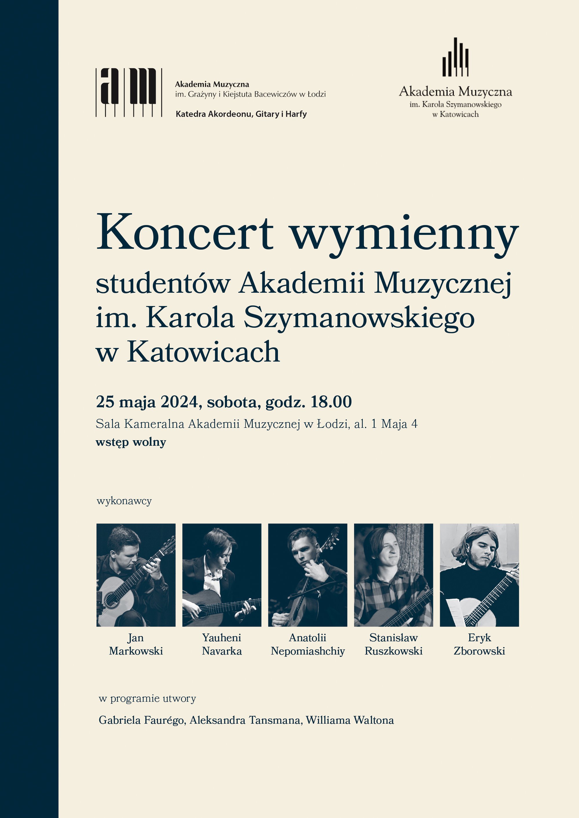 Koncert wymienny studentów Akademii Muzycznej im. Karola Szymanowskiego w Katowicach